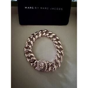 Marc By Marc Jacobs “Katie” Turn Lock Chunky Copper Enamel Chain Link Bracelet